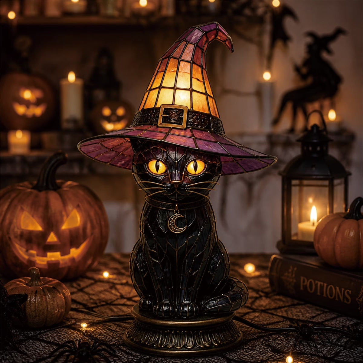 Halloween Black Cat Table Lamp – A Cozy Autumn Glow with a Touch of Magic 🐈‍⬛🎃✨